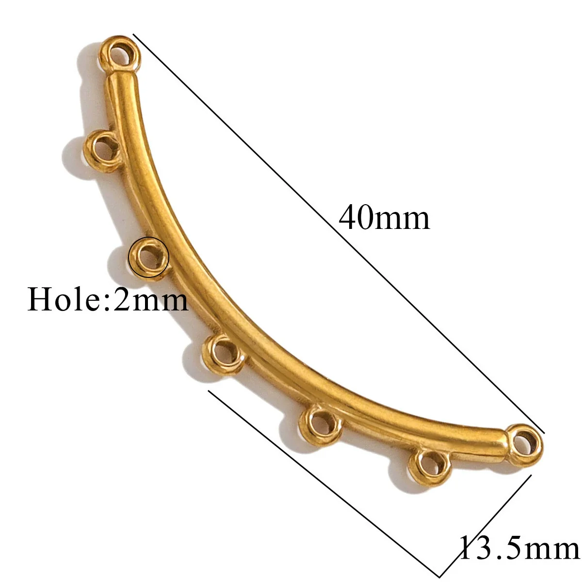 Jewelry Making Supplies Stainless Steel Bohemian Multistrand Porous Curved Connector 18K Electroplated - Image 12
