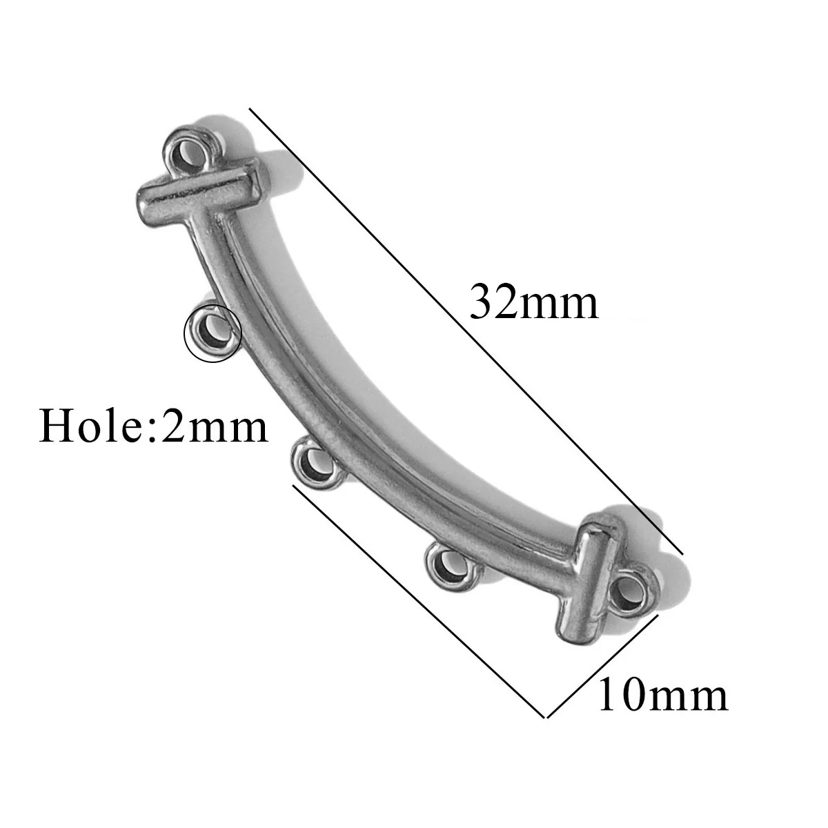 Jewelry Making Supplies Stainless Steel Bohemian Multistrand Porous Curved Connector 18K Electroplated - Image 17