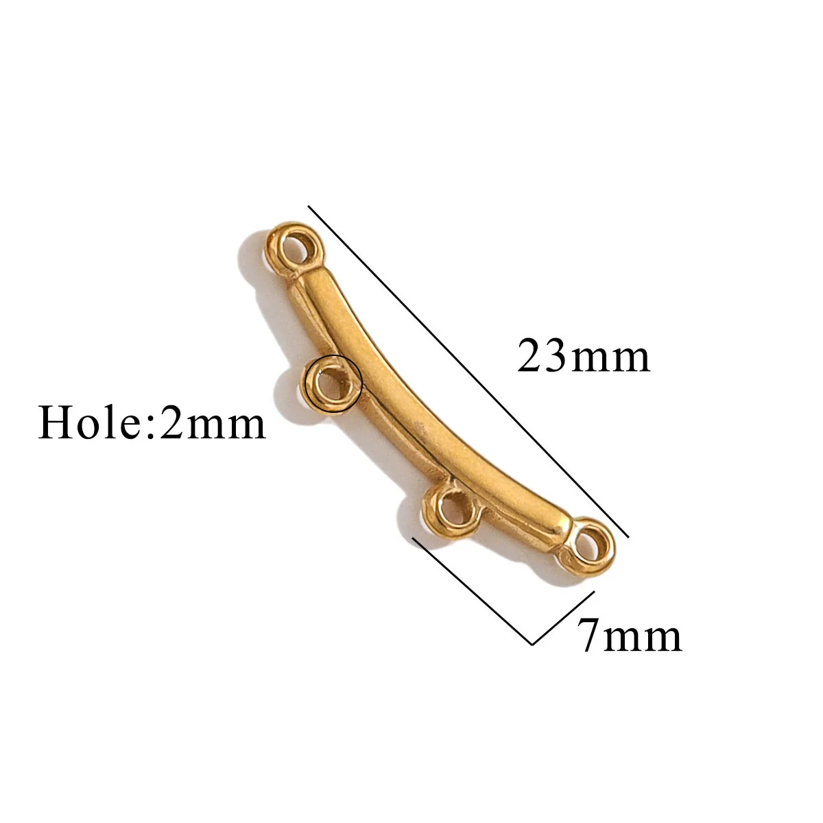 Jewelry Making Supplies Stainless Steel Bohemian Multistrand Porous Curved Connector 18K Electroplated - Image 6