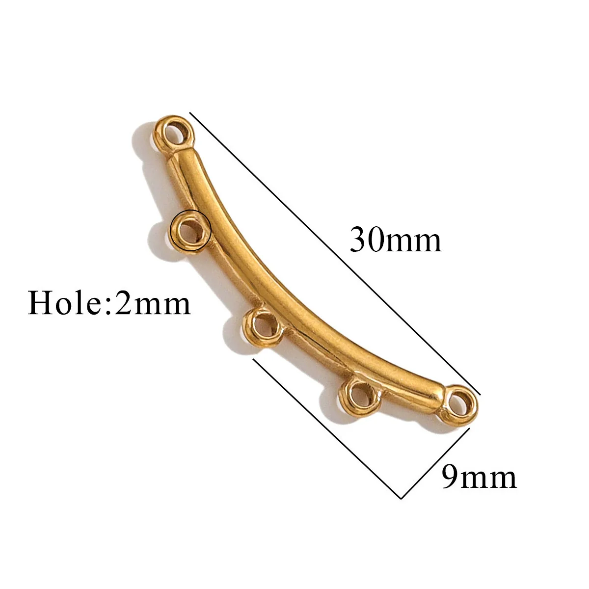 Jewelry Making Supplies Stainless Steel Bohemian Multistrand Porous Curved Connector 18K Electroplated - Image 8