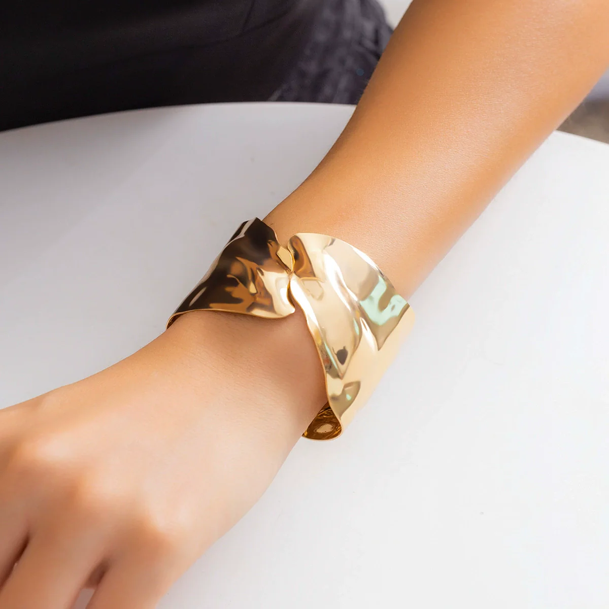 Jewelry Metal Adjustable Open Punk Geometric Electroplated Bracelet - Image 8