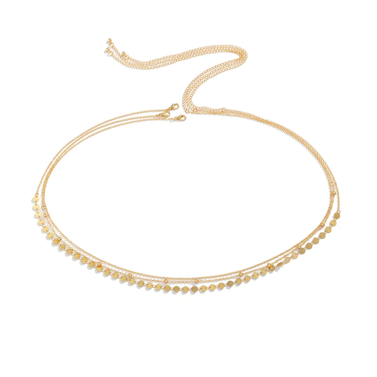 Jewelry Metal Chain Body Chain Waist Chain Sequins Stacked Love Claw Tassel Rhinestone Multiple Circles Lobster Clasp - Image 5