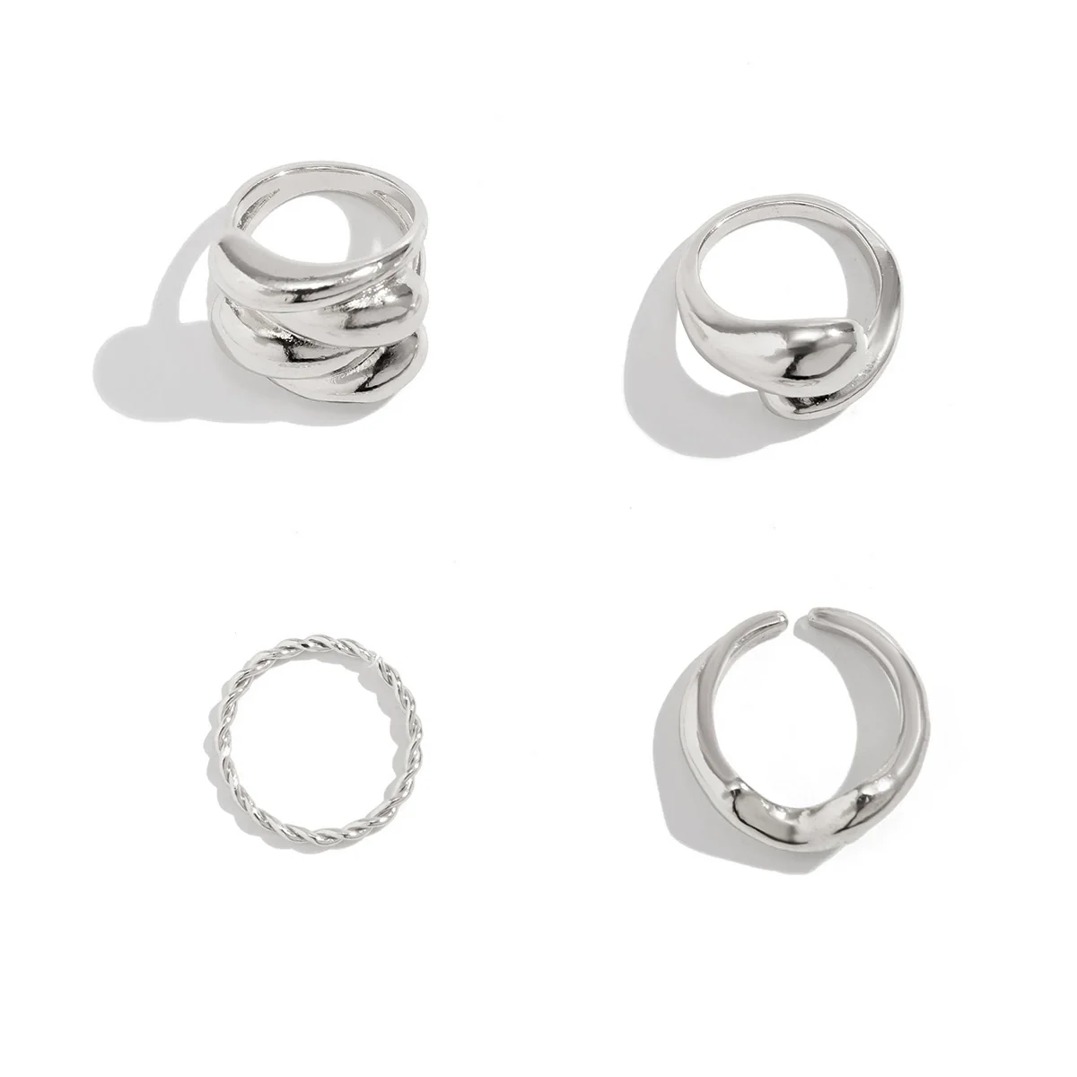 Jewelry Metal Geometric Water Drop Ring Electroplating Women's - Image 5