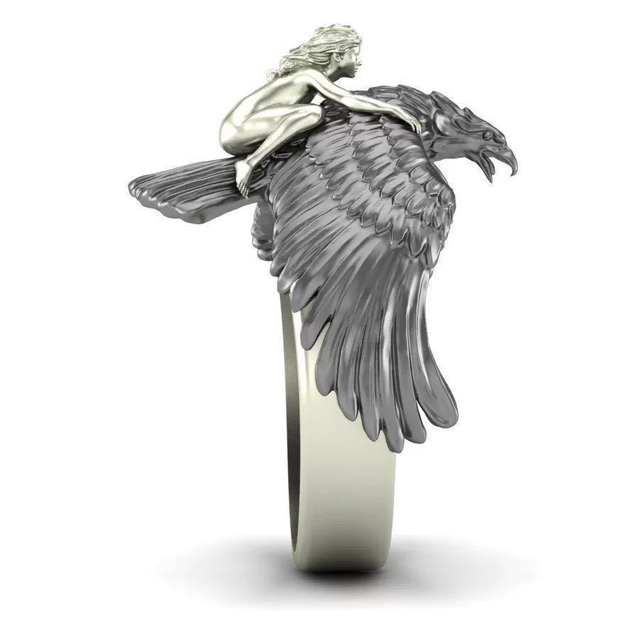 Jewelry Metal Ring With Flying Eagle Cartoon Characters Unisex Electroplated - Image 2