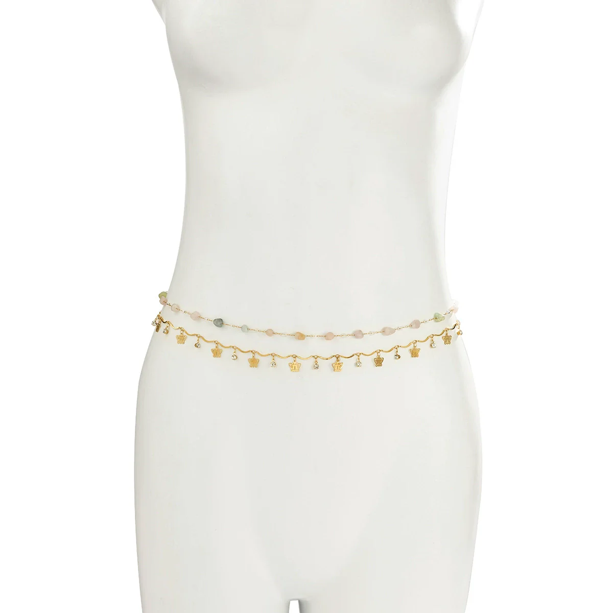 Jewelry Metal Sexy Hollow Small Butterfly Rhinestone Waist Chain For Women - Image 5