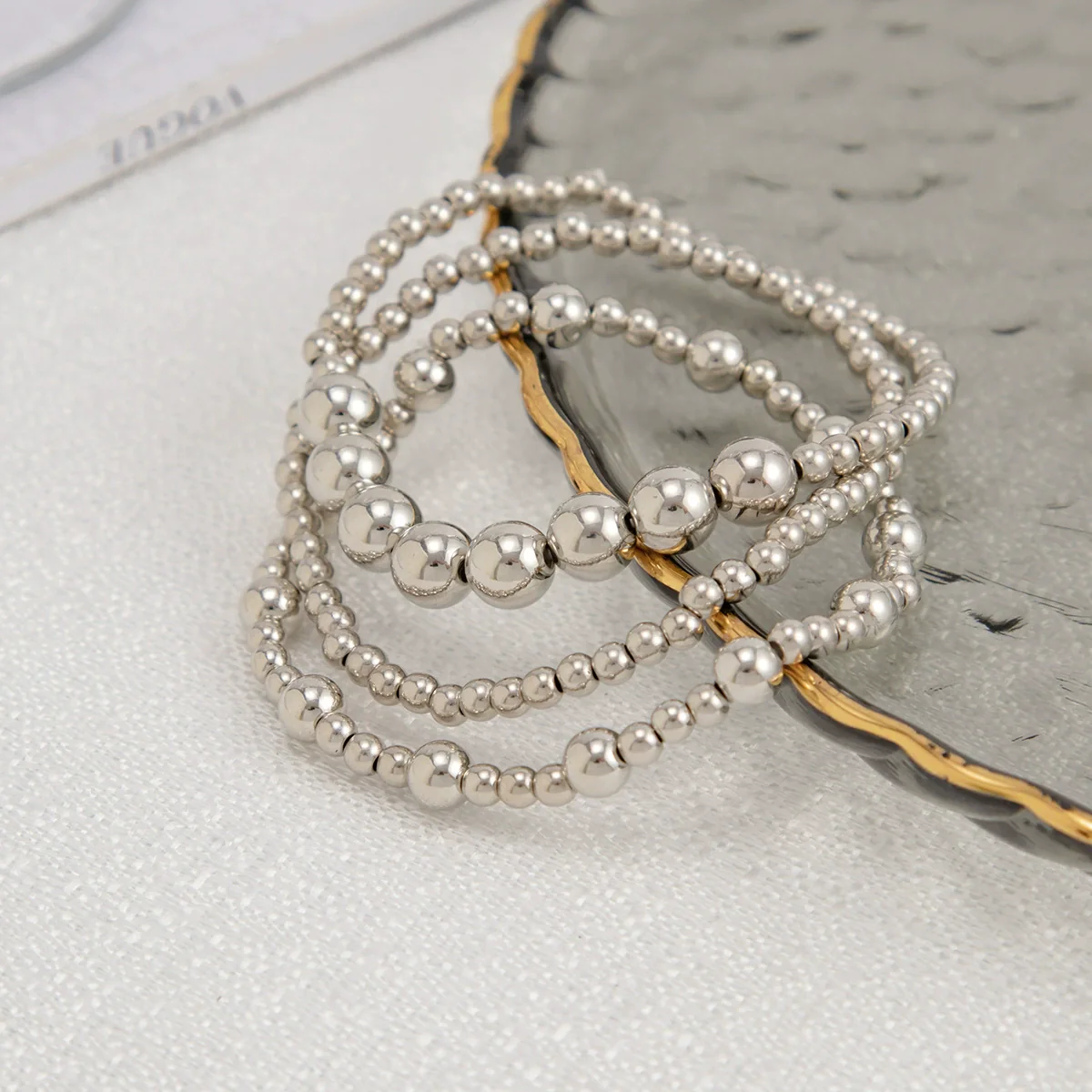 Jewelry Metal Tassel Pendant Bracelet Ins Style Irregular Beaded Electroplated - Image 10