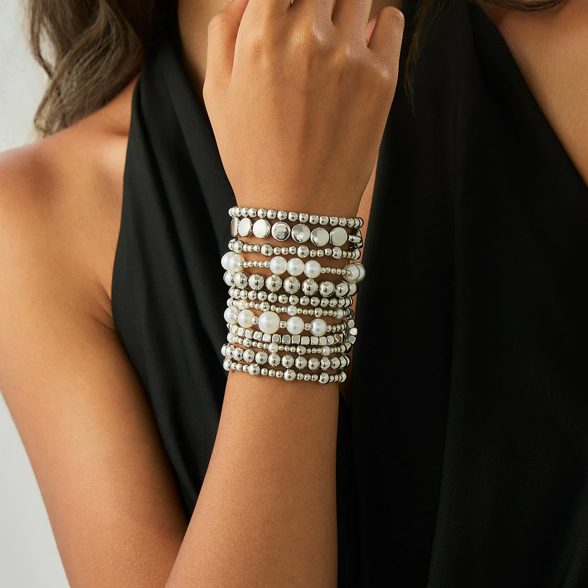 Jewelry Metal Tassel Pendant Bracelet Ins Style Irregular Beaded Electroplated - Image 14