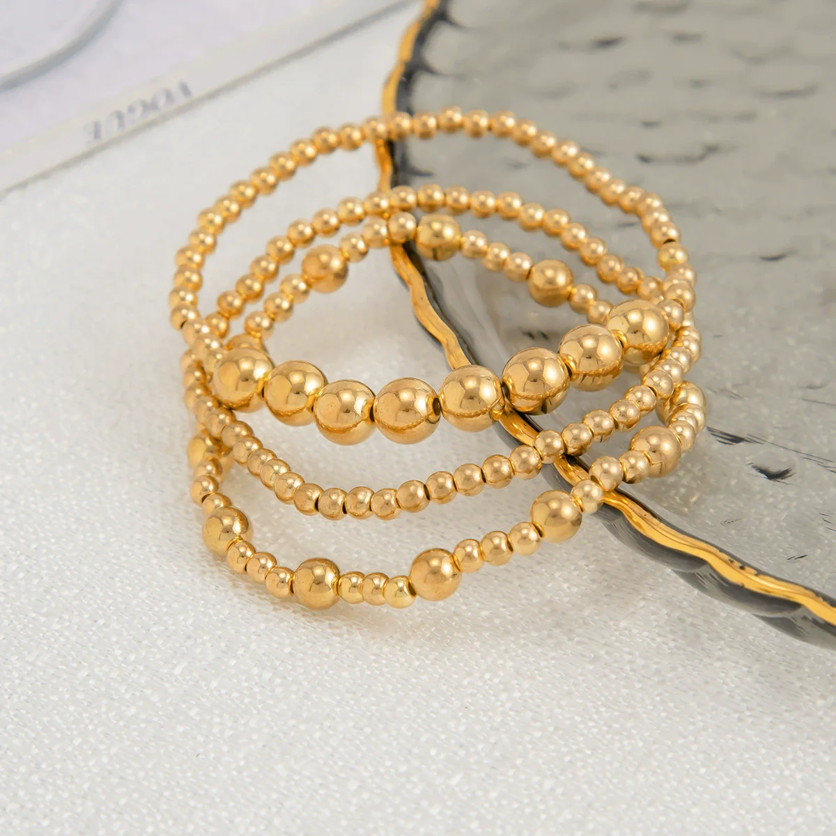 Jewelry Metal Tassel Pendant Bracelet Ins Style Irregular Beaded Electroplated - Image 9