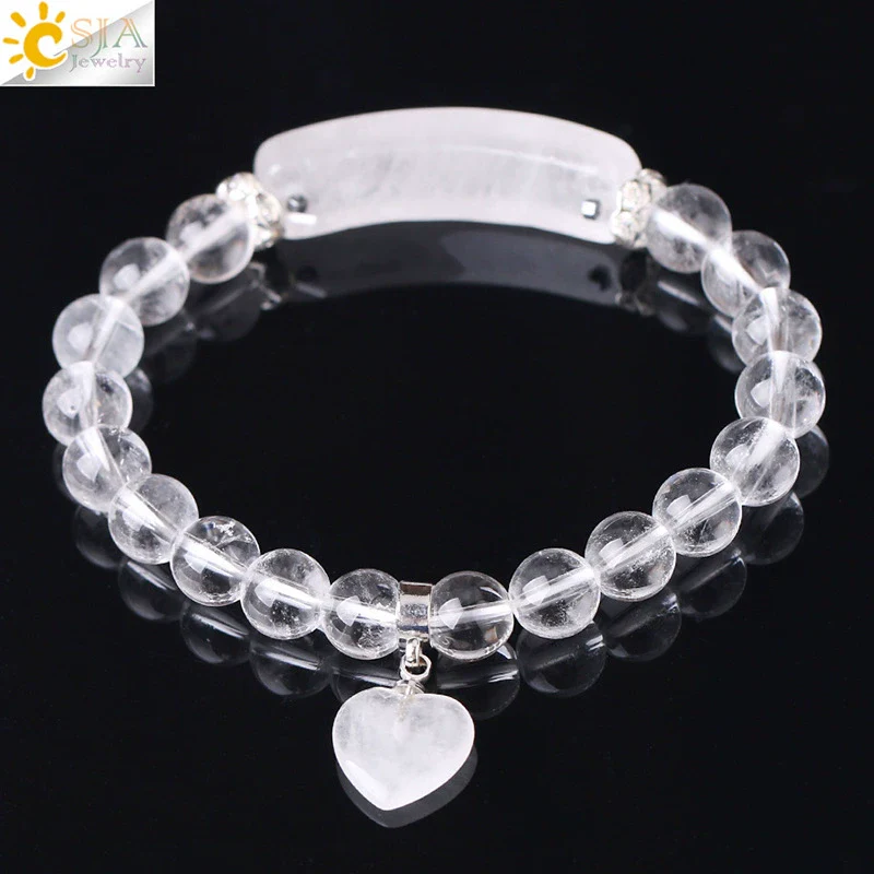 Jewelry Natural White Crystal And Copper Accessories Bracelet With Love Pendant Electroplating Personality Style - Image 6