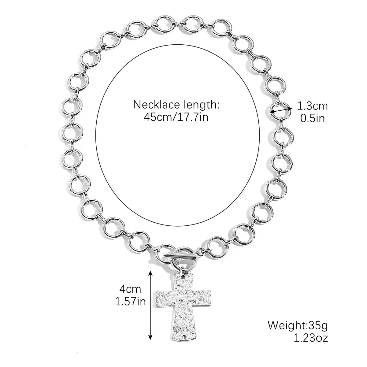 Jewelry Necklace Baroque Cross Alloy Ochain Geometric Electroplating - Image 6