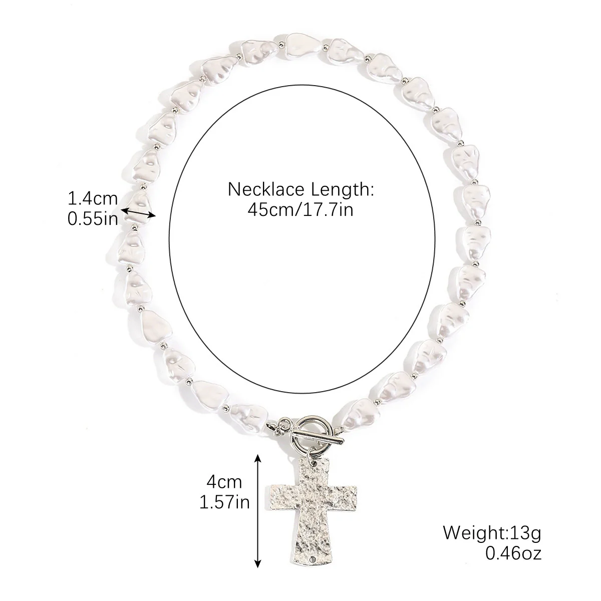 Jewelry Necklace Baroque Cross Alloy Ochain Geometric Electroplating - Image 7