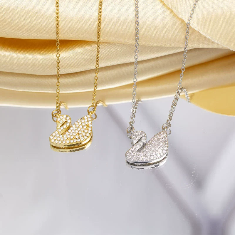 Jewelry Necklace Copper Titanium Steel Animal Zodiac Gemstone Pendant Electroplated For Women