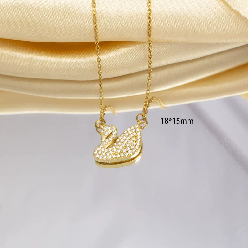 Jewelry Necklace Copper Titanium Steel Animal Zodiac Gemstone Pendant Electroplated For Women - Image 2