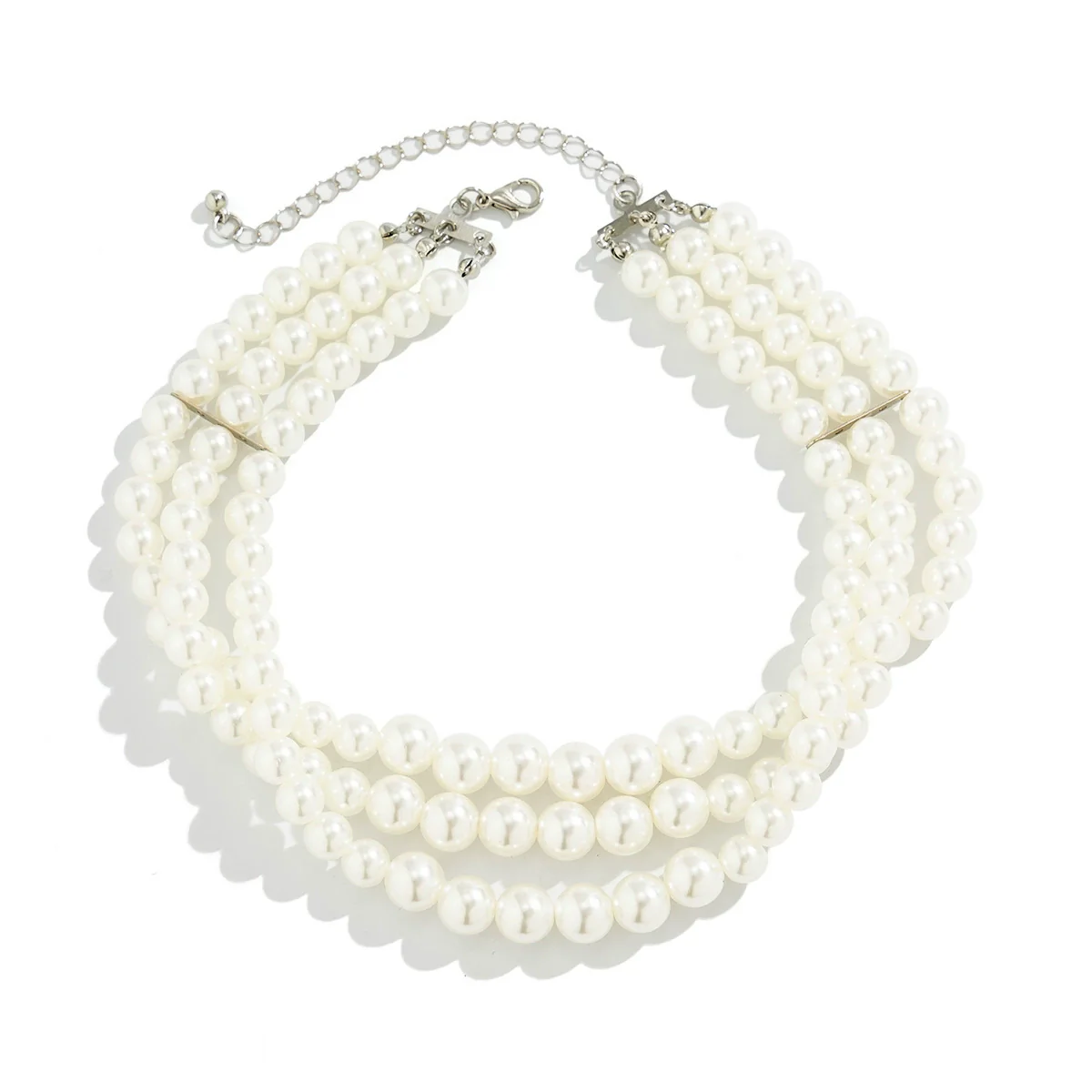 Jewelry Necklace Handmade Multilayer Imitation Pearl Plastic Resin Geometric Snake Bone Chain Women Choker - Image 7
