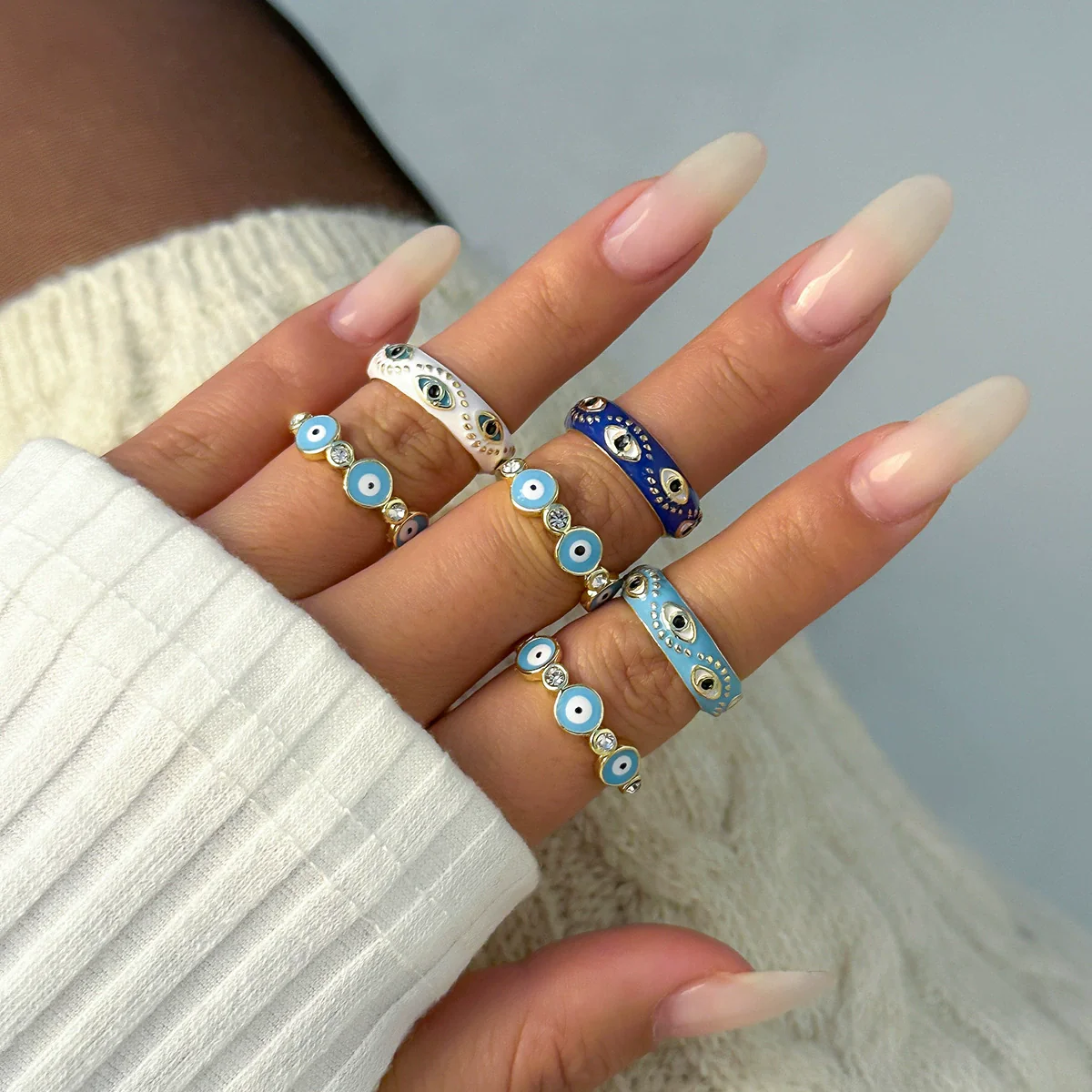 Jewelry Open Joint Ring Alloy Geometric Style Plant Flowers Electroplating Women's - Image 2