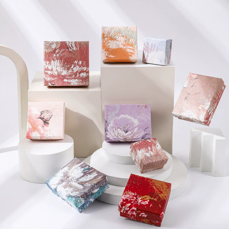 Jewelry Packaging Box Paper Cardboard Irregular Flower Style