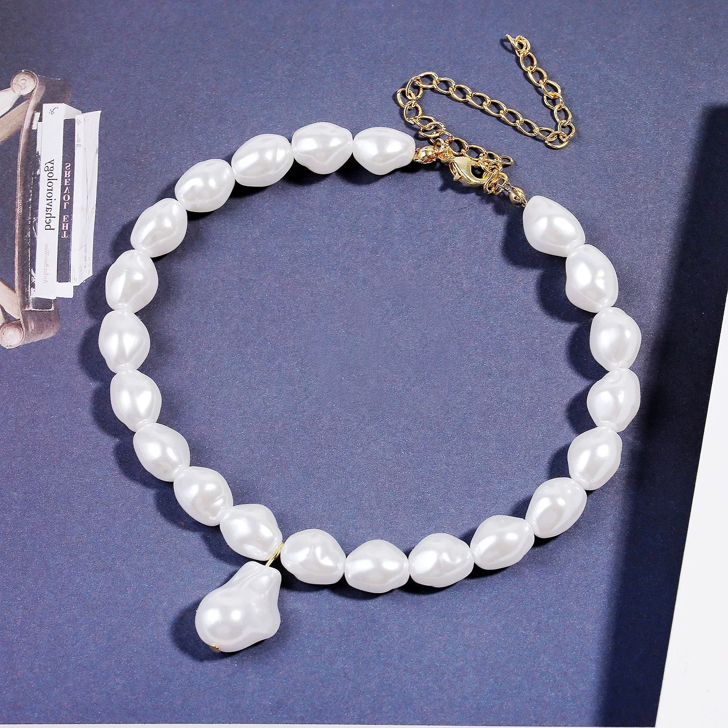 Jewelry Pearl Box Chain Necklace For Women Fashion Natural Pearl Style - Image 4