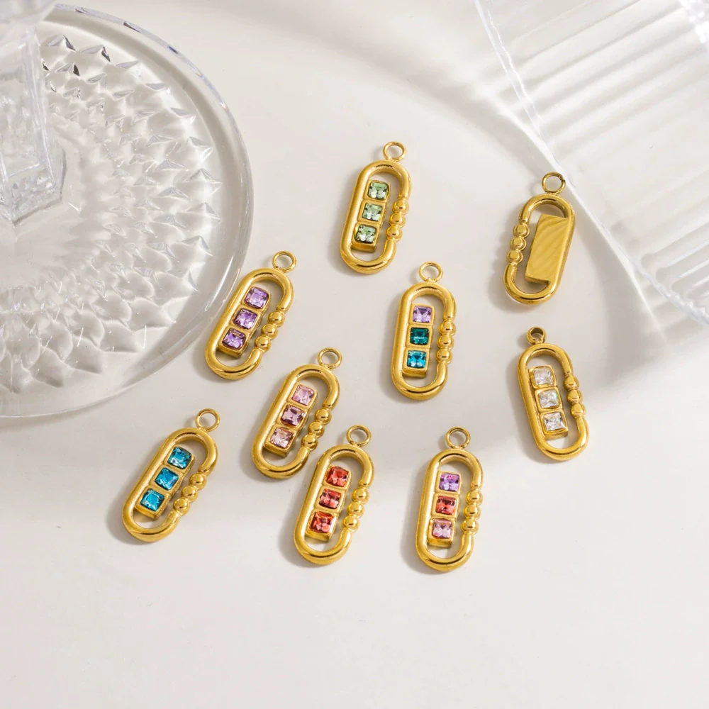 Jewelry Pendant Accessories Stainless Steel Geometric Paper Clip Shape Vacuum Furnace Plating - Image 3