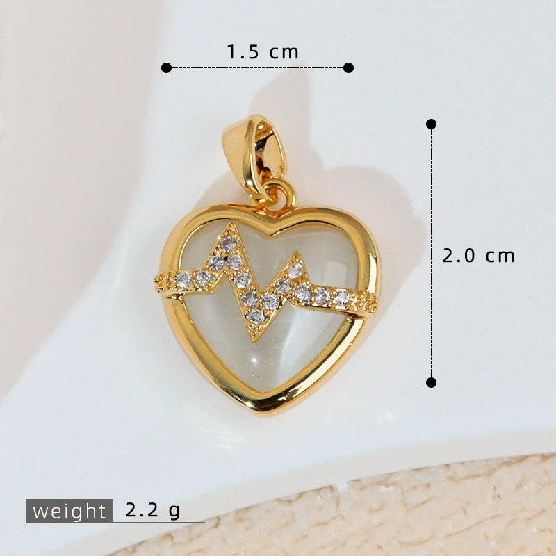 Jewelry Pendant Earrings Bracelet Necklace Accessories Retro Heart Shape Copper Electroplated - Image 10