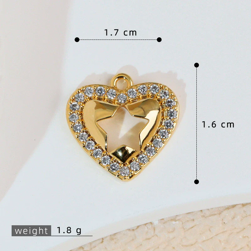 Jewelry Pendant Earrings Bracelet Necklace Accessories Retro Heart Shape Copper Electroplated - Image 16