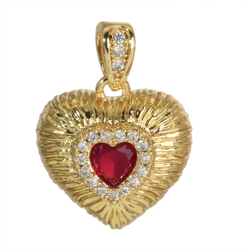 Jewelry Pendant Earrings Bracelet Necklace Accessories Retro Heart Shape Copper Electroplated - Image 5