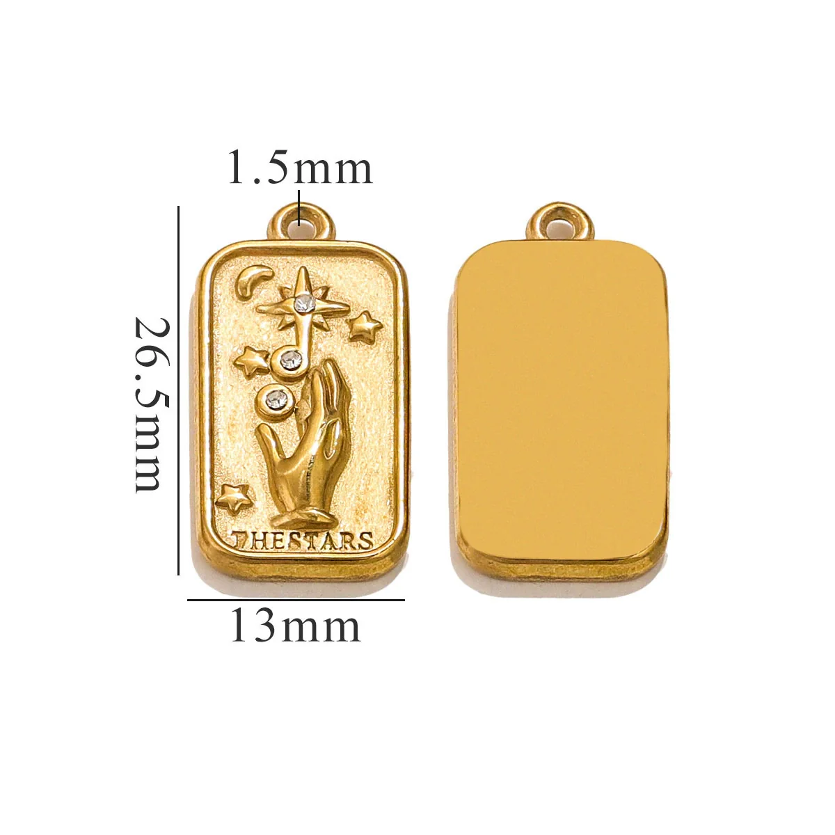 Jewelry Pendant Stainless Steel Tarot 3D Relief Fish Pattern Diamond Encrusted Electroplating - Image 8