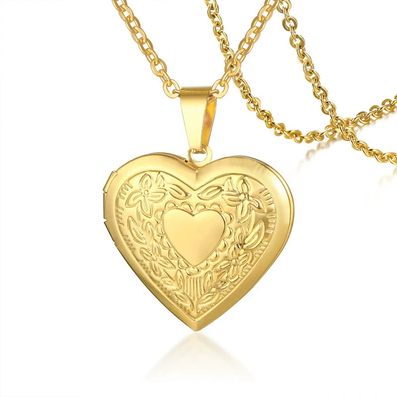 Jewelry Photo Box Stainless Steel Heart Shaped Pendant - Image 5