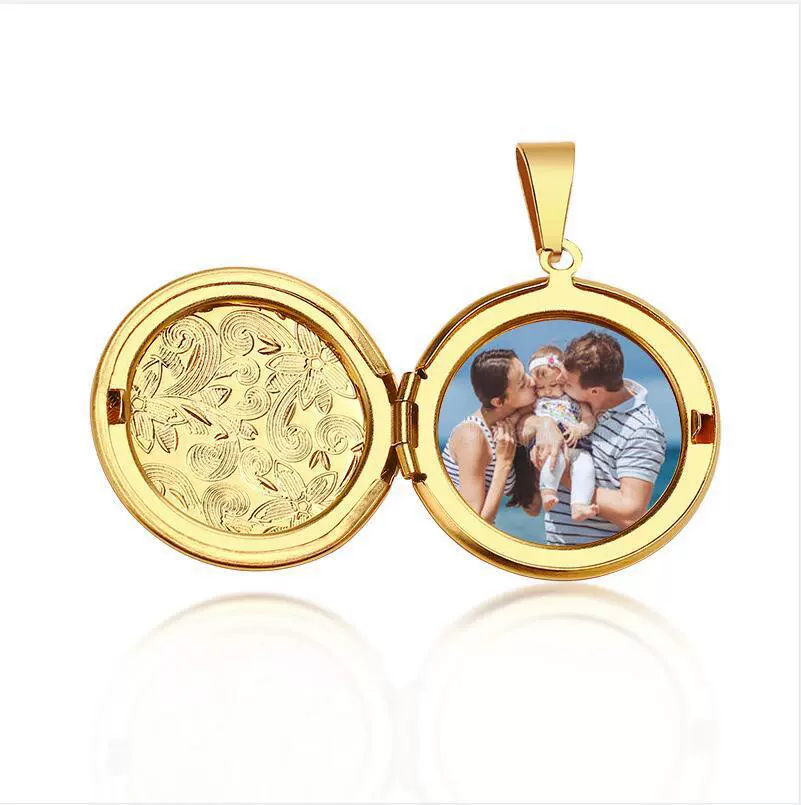 Jewelry Photo Box Stainless Steel Heart Shaped Pendant - Image 7