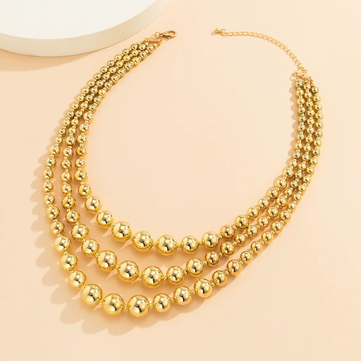 Jewelry Plastic Resin Geometric Beads Multilayer Woven Clavicle Chain - Image 4