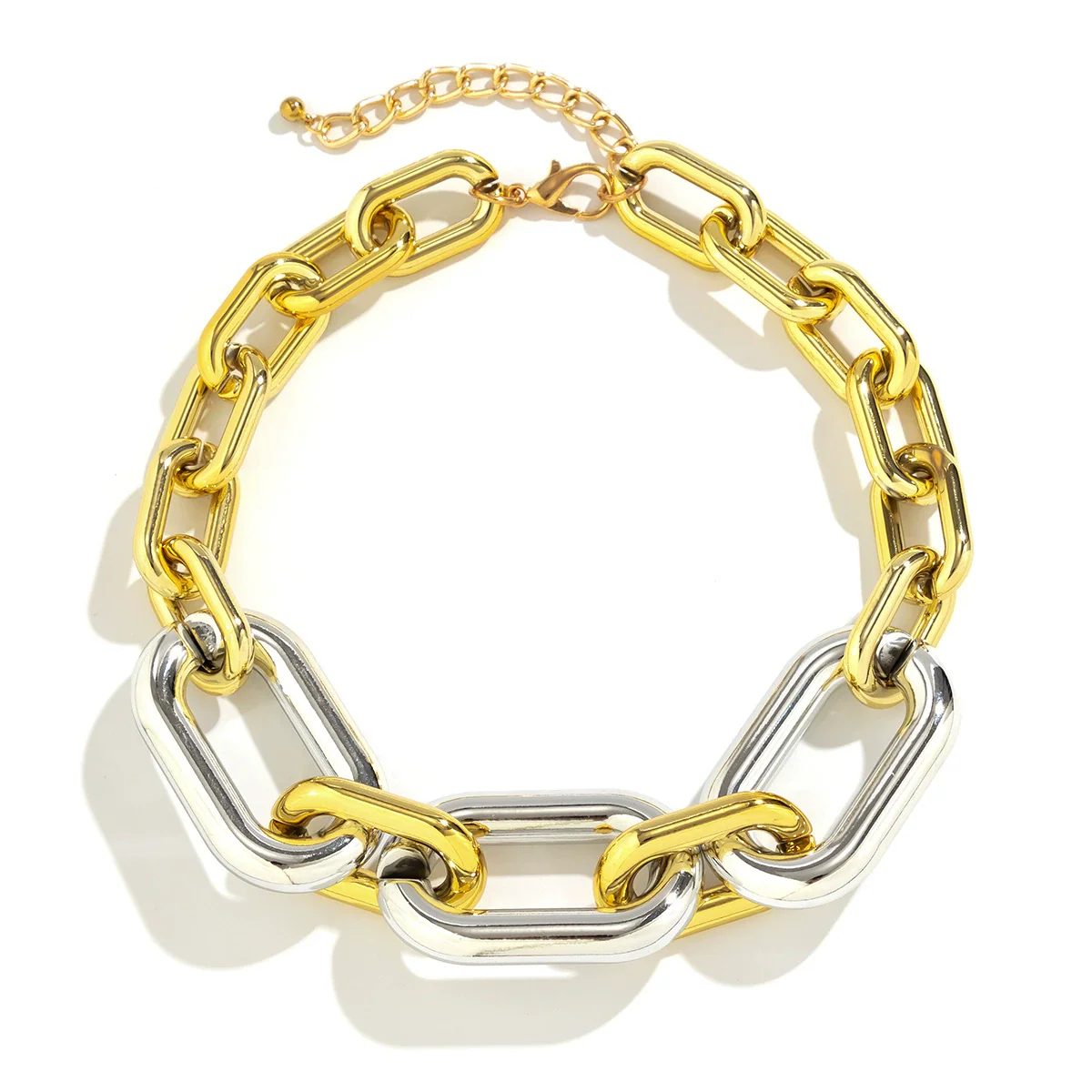 Jewelry Plastic Resin Geometric Buckle Electroplating Ochain Punk Necklace For Women - Image 5