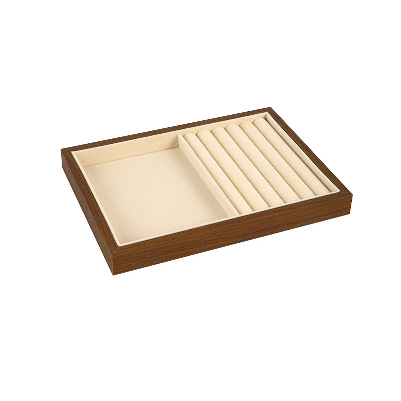 Jewelry Plate Walnut Wood Geometric Shape Splicing Highend Style For Jewelry Display And Storage - Image 4