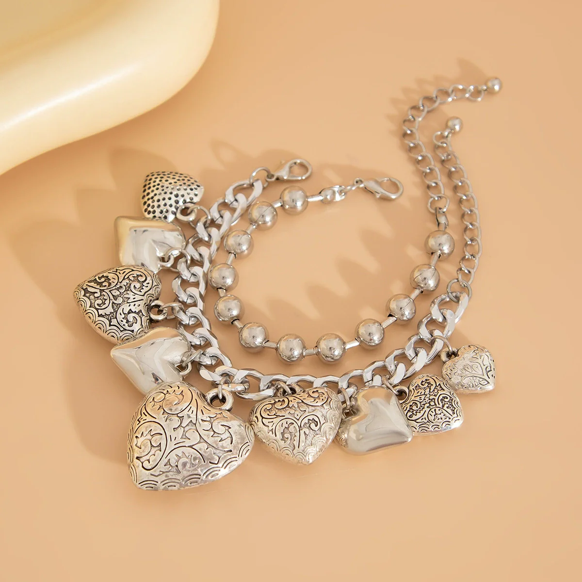 Jewelry Punk Heart Shape Pendant Clavicle Chain Aluminum Copper Ccb Electroplating Women's - Image 9