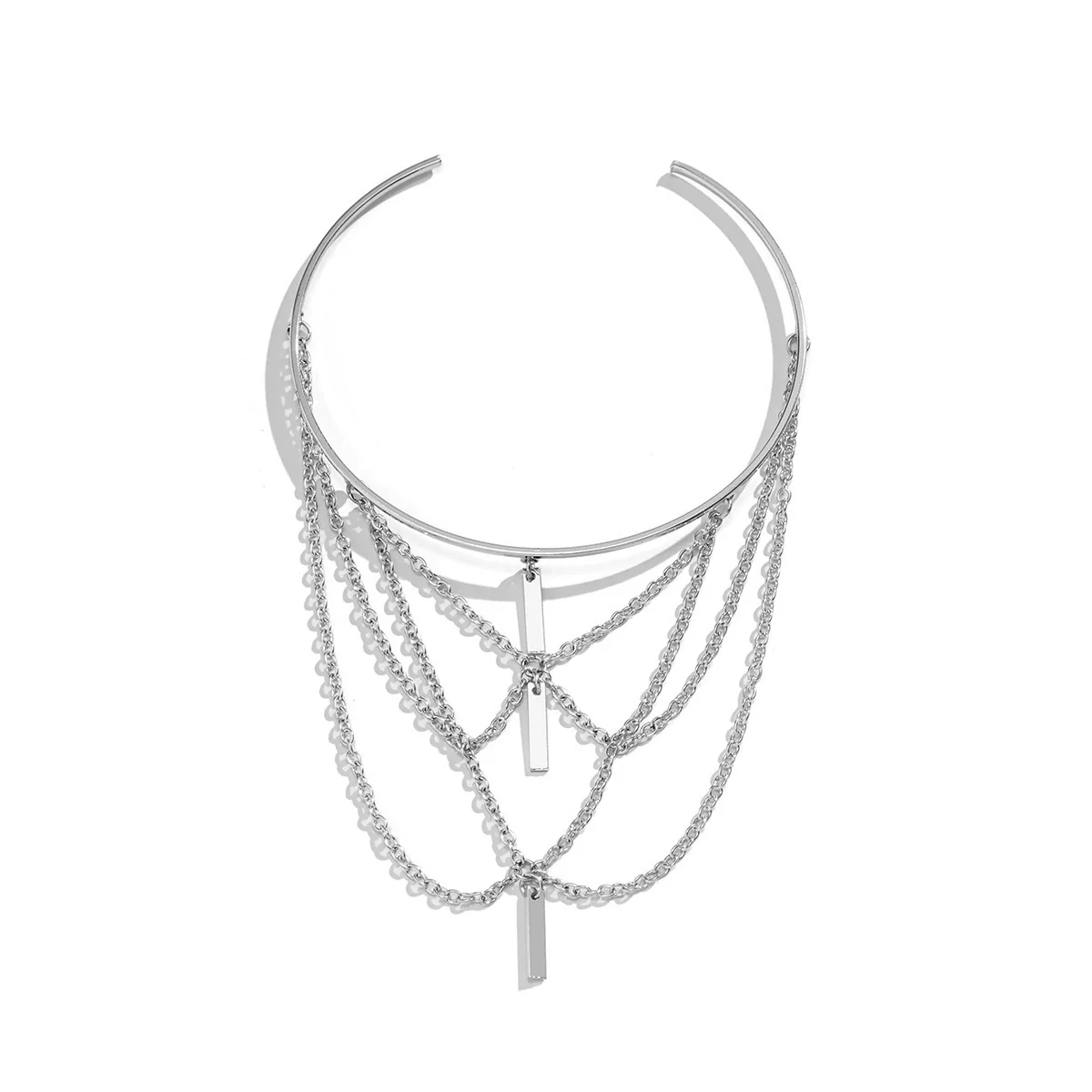 Jewelry Punk Metal Arm Ring With Hanging Chain Tassel And Electroplating Treatment - Image 5
