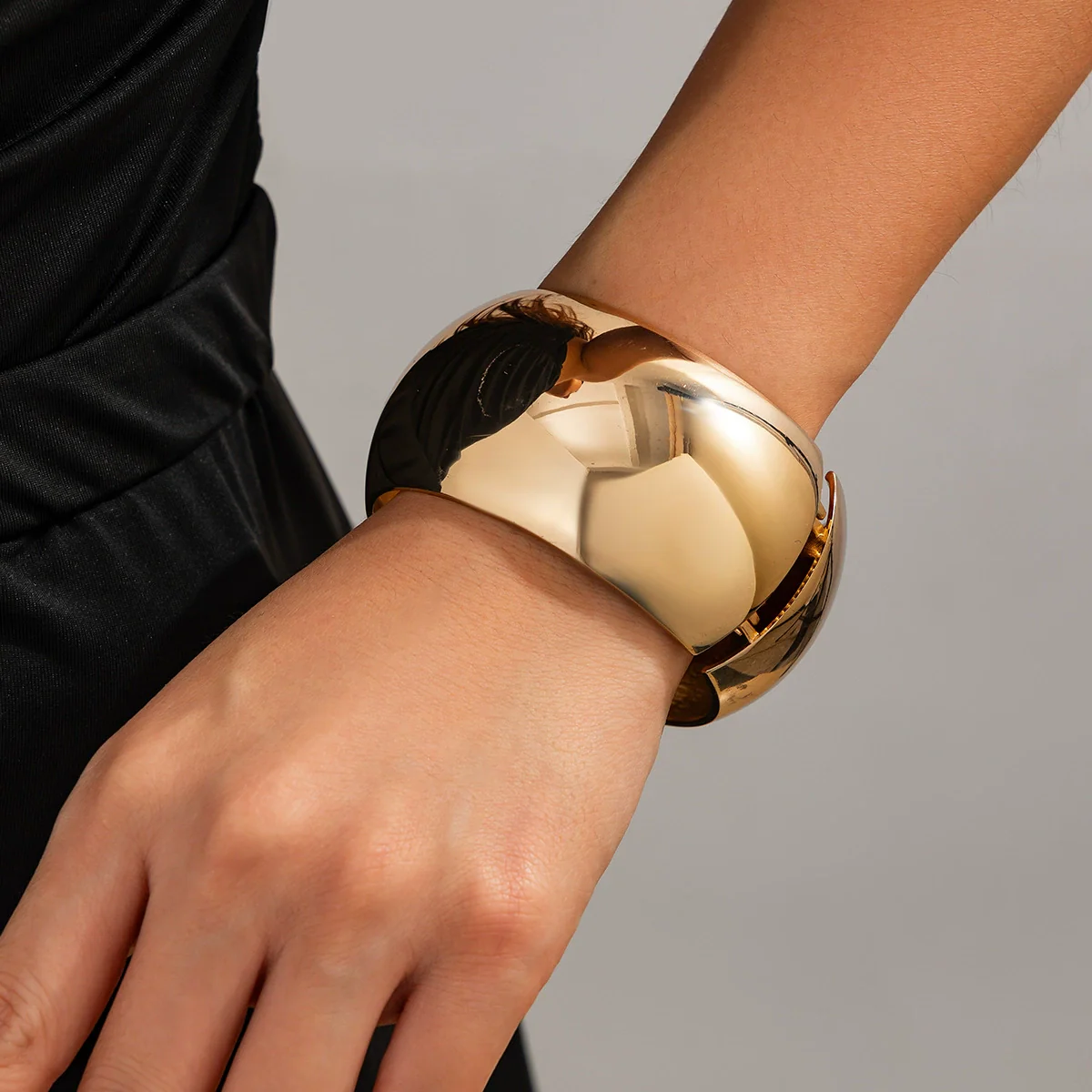 Jewelry Punk Style Irregular Wide Alloy Bracelet Suit With Electroplating - Image 6
