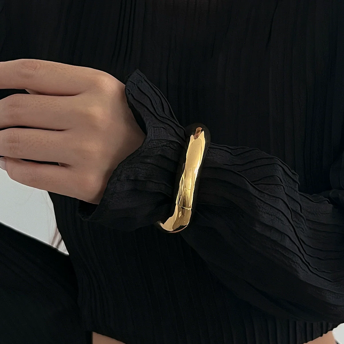 Jewelry Punk Style Irregular Wide Alloy Bracelet Suit With Electroplating - Image 7