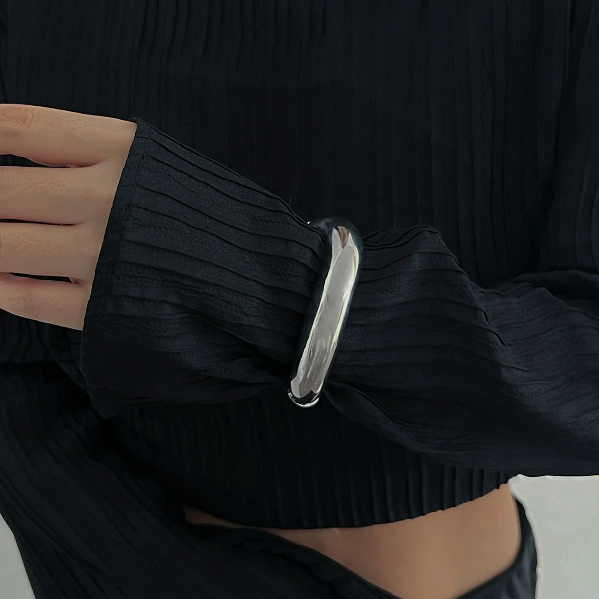 Jewelry Punk Style Irregular Wide Alloy Bracelet Suit With Electroplating - Image 8