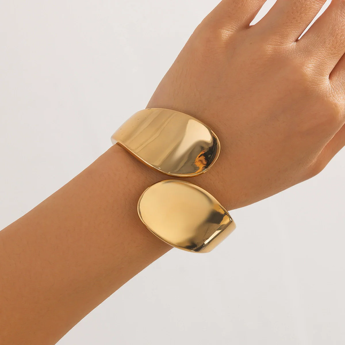 Jewelry Punk Style Irregular Wide Alloy Bracelet Suit With Electroplating - Image 9