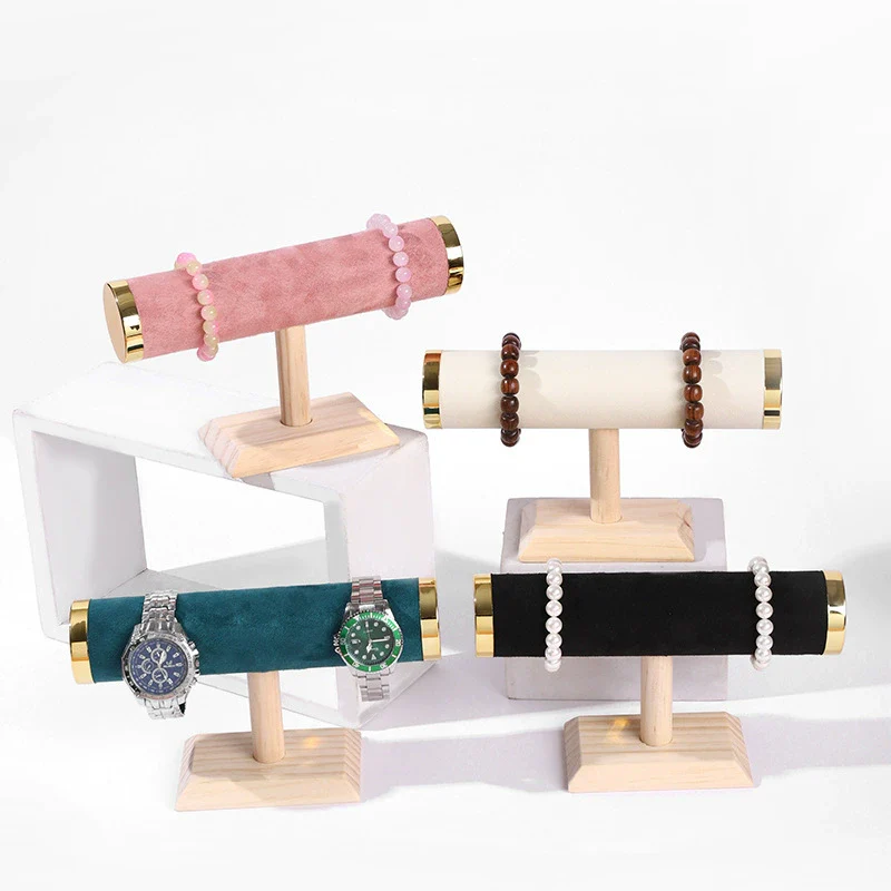 Jewelry Rack Bracelet Watch Display Storage Rack Solid Wood Splicing Single Layer Highend - Image 4
