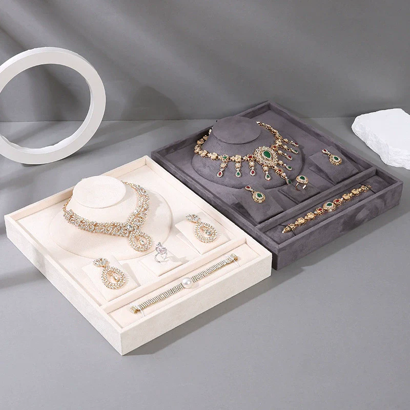 Jewelry Rack Flannel Highend Splicing Multipurpose For Ring Bracelet Necklace Earrings