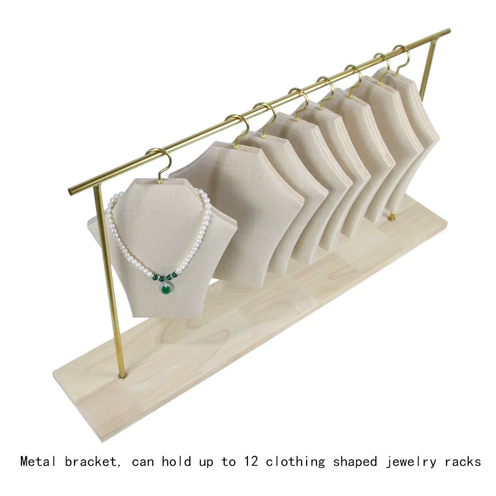 Jewelry Rack Metal Wrought Iron Solid Wood Advanced Sense Hanger Shaped For Necklace Ear Studs Display - Image 4