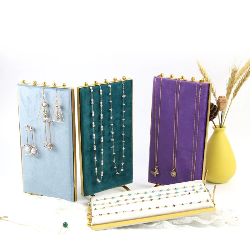 Jewelry Rack Storage Display Props Metal Screen High Sense Iron One Layer Velvet