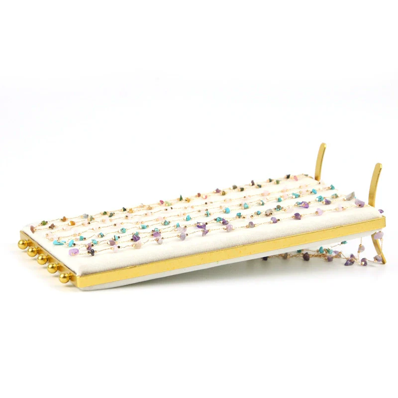Jewelry Rack Storage Display Props Metal Screen High Sense Iron One Layer Velvet - Image 2