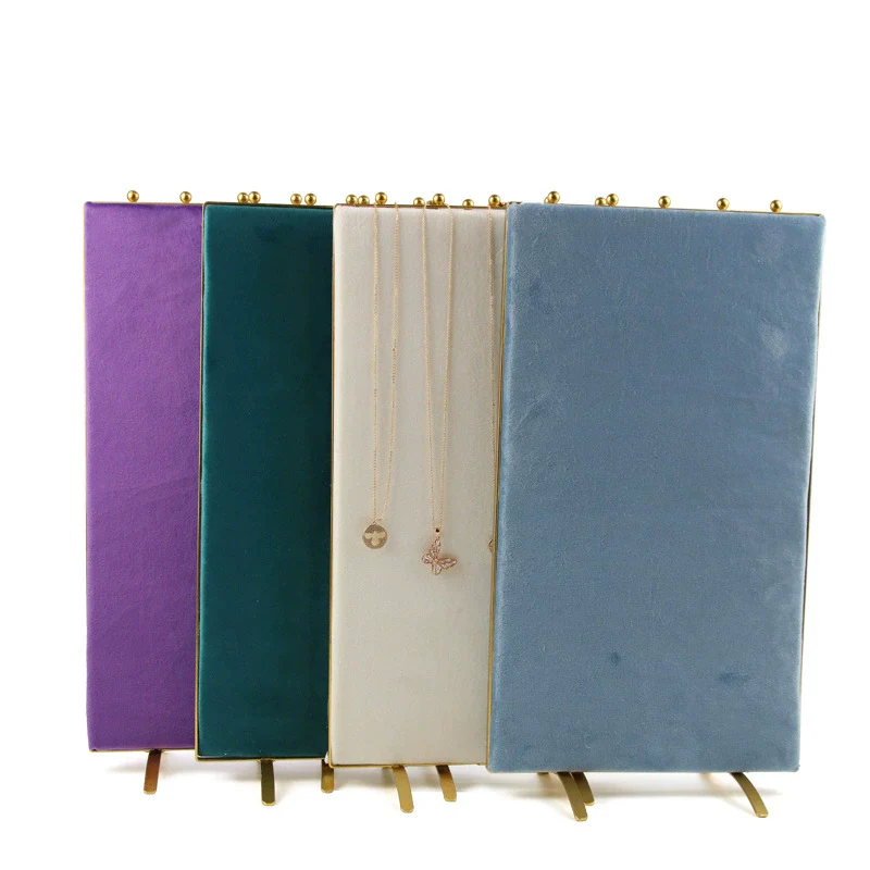 Jewelry Rack Storage Display Props Metal Screen High Sense Iron One Layer Velvet - Image 3