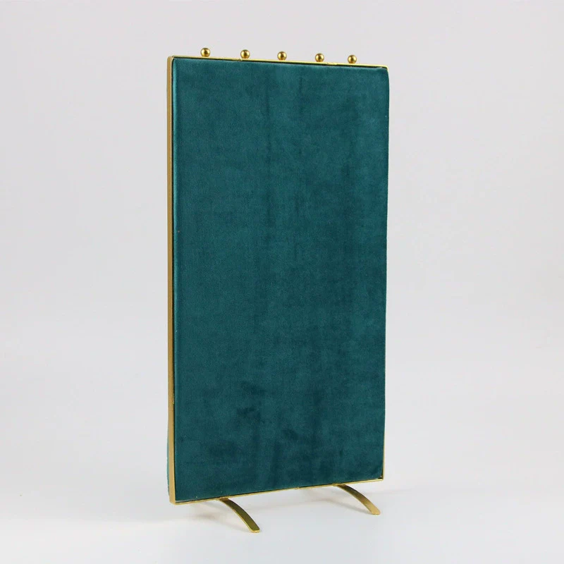 Jewelry Rack Storage Display Props Metal Screen High Sense Iron One Layer Velvet - Image 4