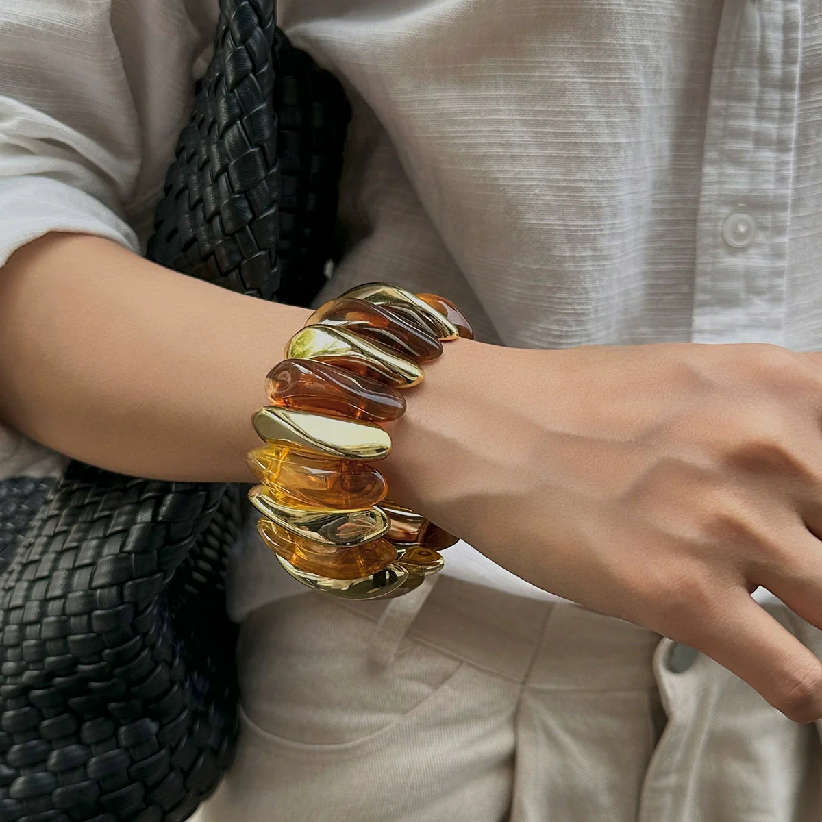 Jewelry Resin Handmade Geometric Elastic Bracelet For Women - Image 14