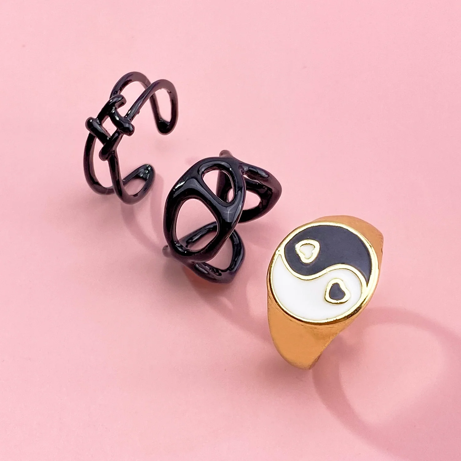 Jewelry Ring Alloy Geometric Electroplating Personality Open Ring For Men - Image 13