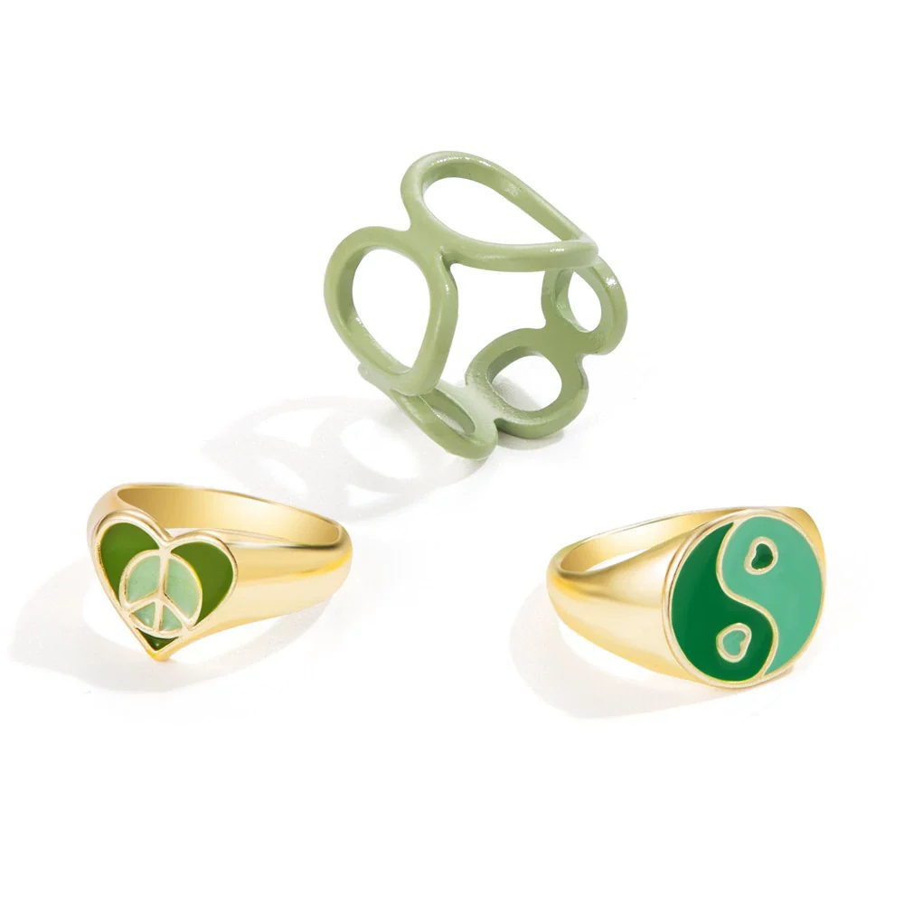 Jewelry Ring Alloy Geometric Electroplating Personality Open Ring For Men - Image 24