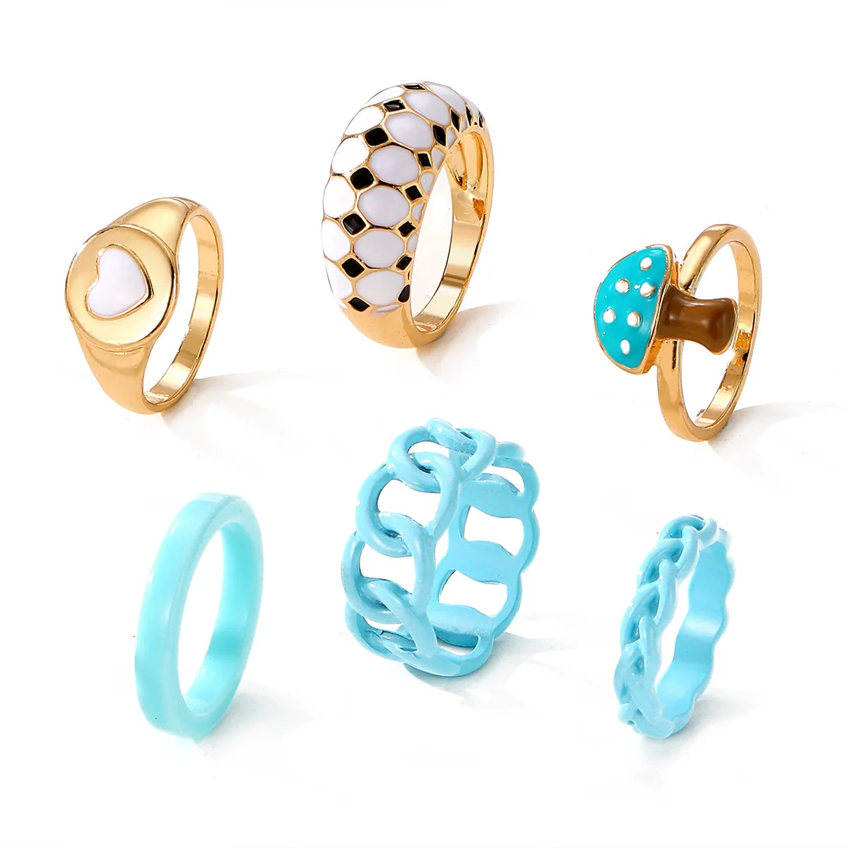 Jewelry Ring Alloy Geometric Electroplating Personality Open Ring For Men - Image 34
