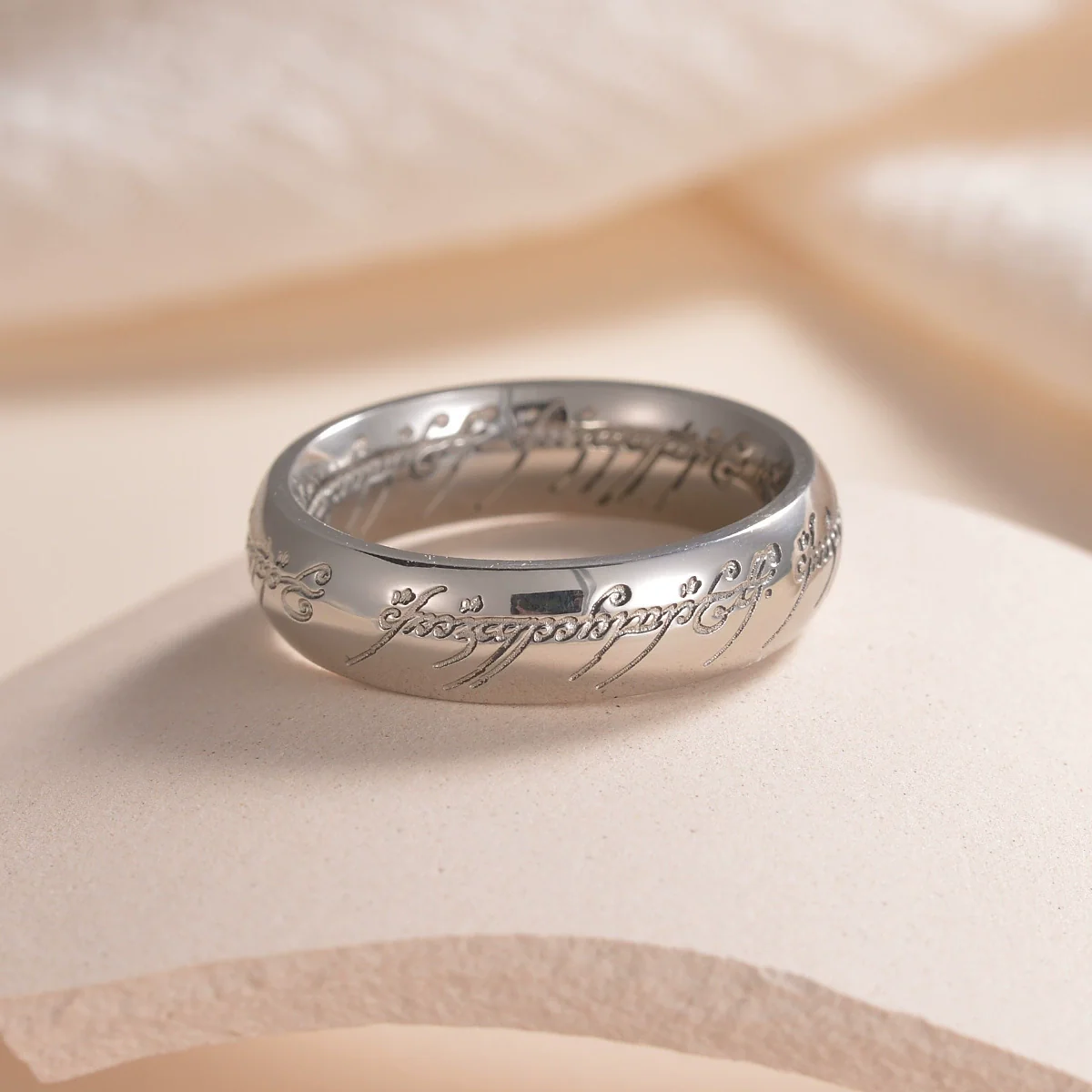 Jewelry Ring Titanium Steel With Letters Numbers Text Vacuum Plating Unisex - Image 3