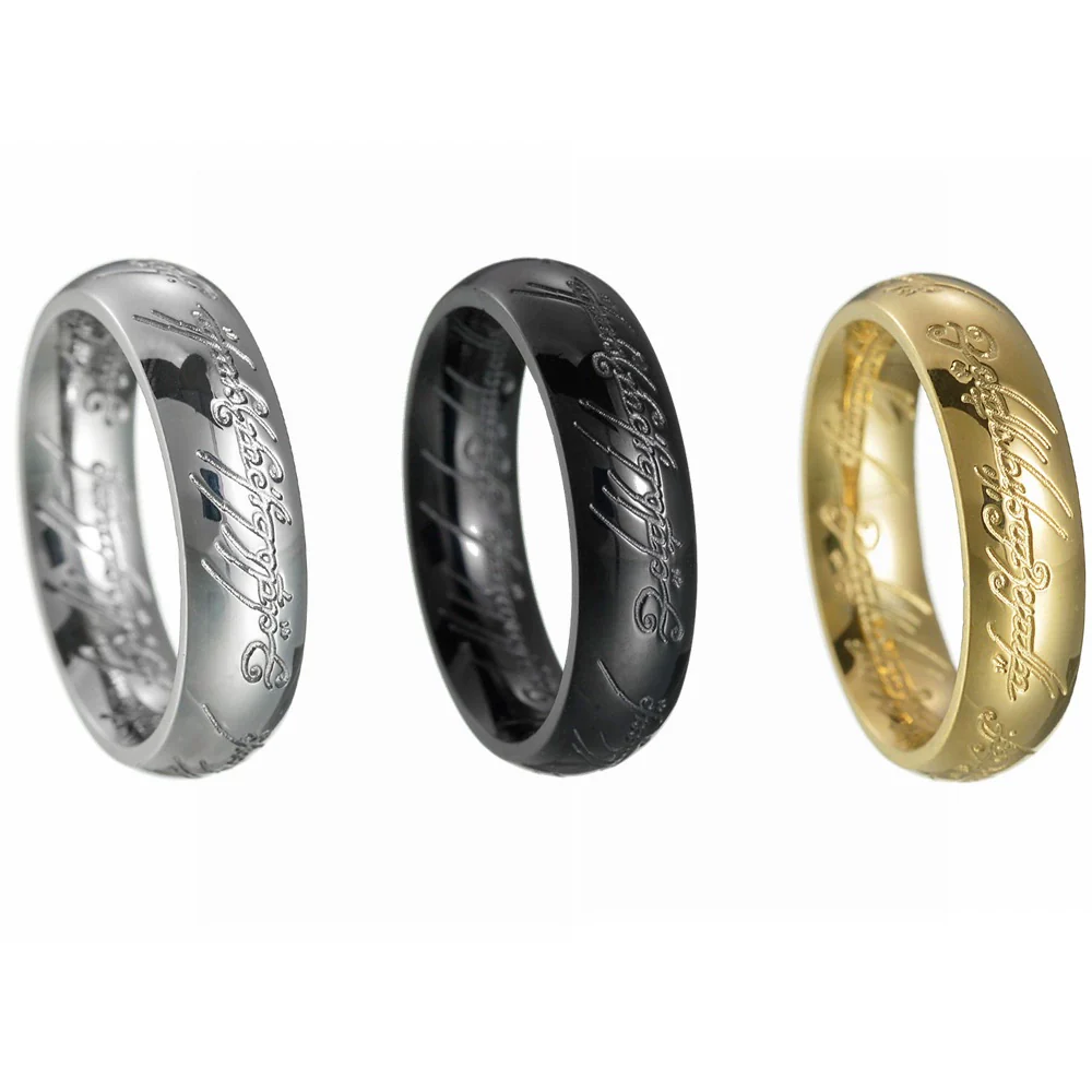Jewelry Ring Titanium Steel With Letters Numbers Text Vacuum Plating Unisex - Image 5
